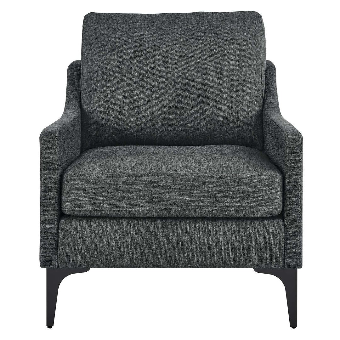 Lancor Upholstered Fabric Armchair Charcoal