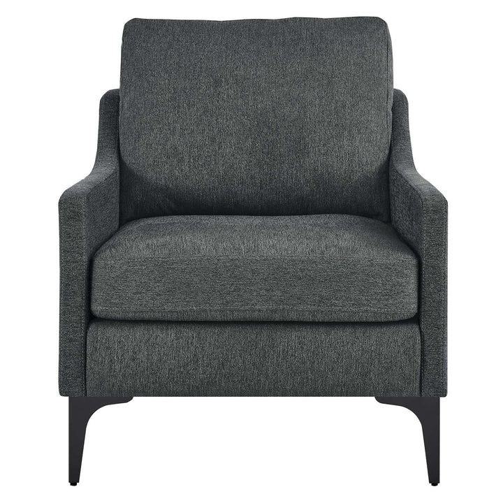 Lancor Upholstered Fabric Armchair Charcoal