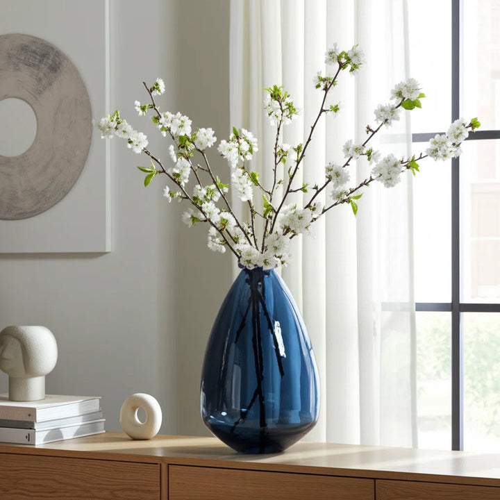 Rounded Glass Vase with Curved Base