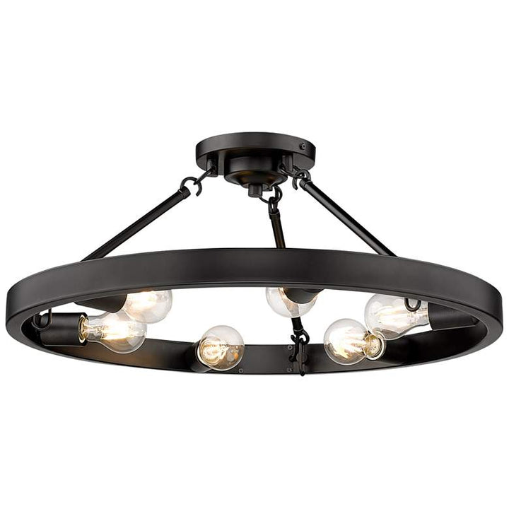 Castile 24" Wide Matte Black 6-Light Ceiling Light