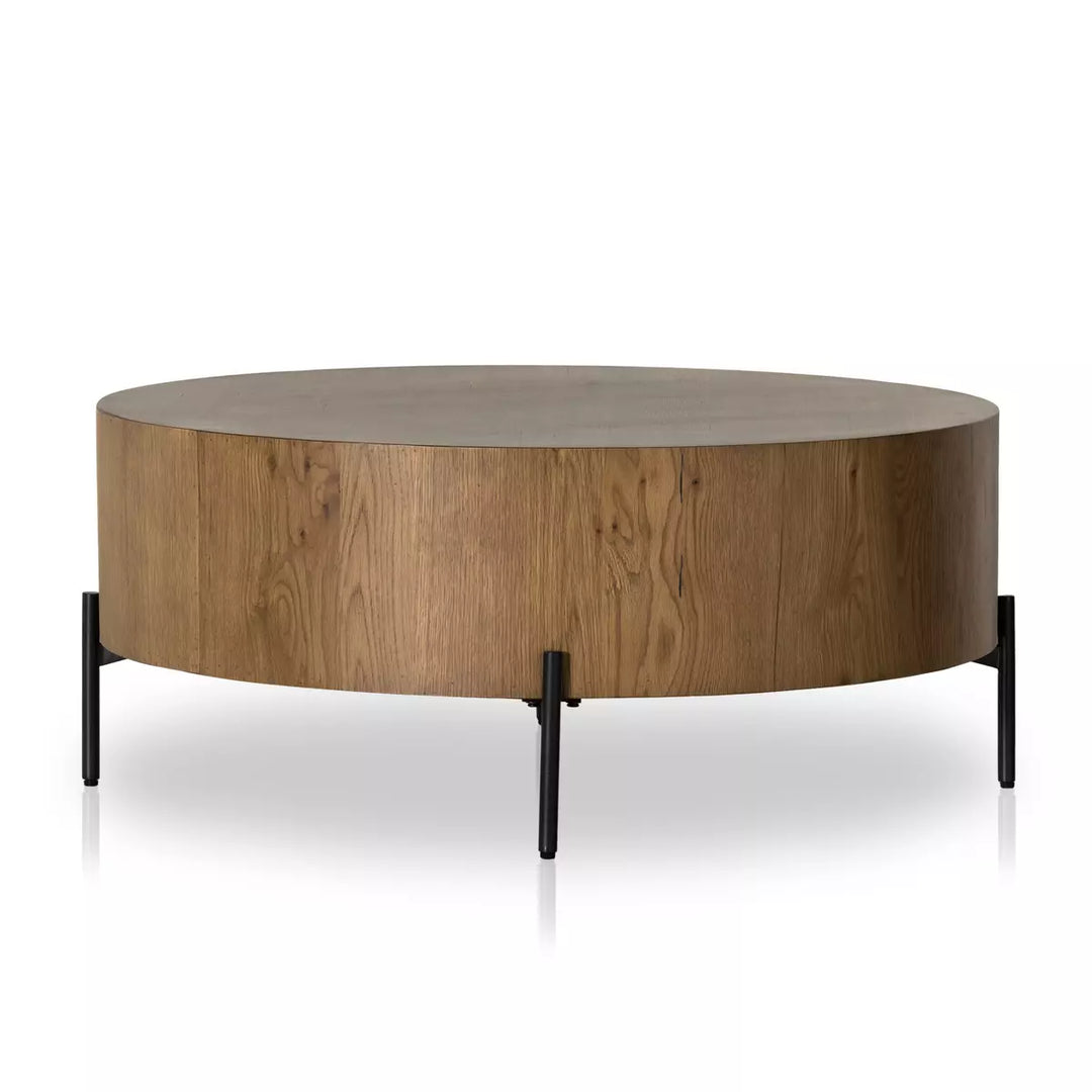 Eaton Drum Coffee Table Amber Oak