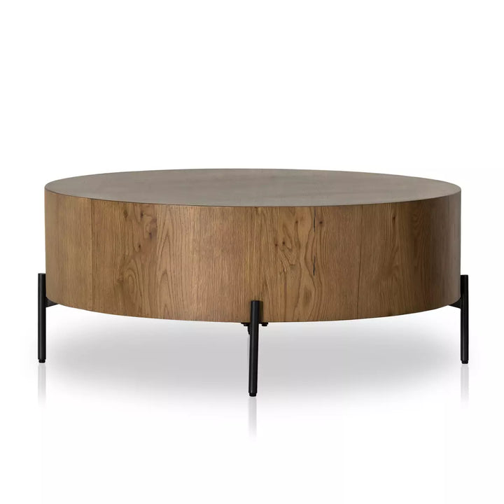 Eaton Drum Coffee Table Amber Oak