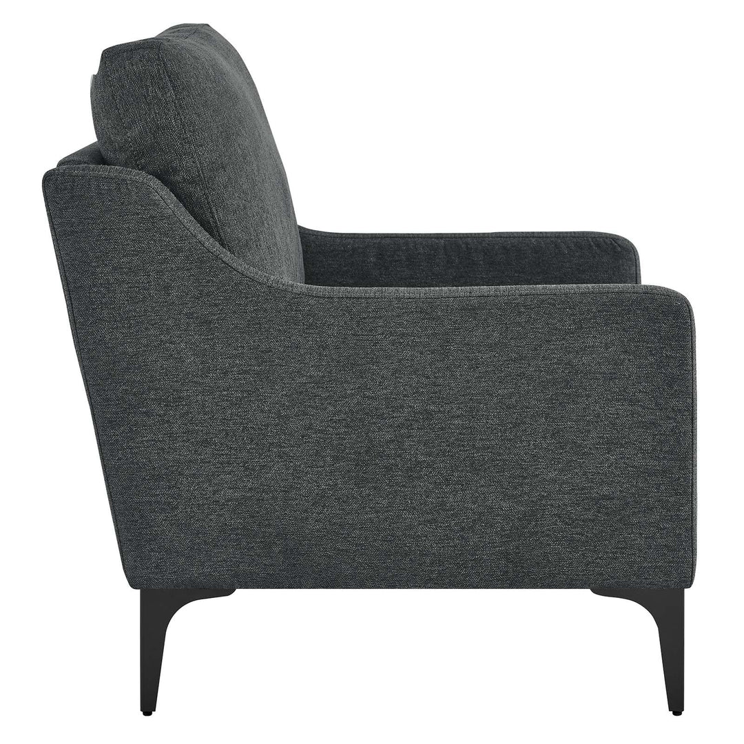Lancor Upholstered Fabric Armchair Charcoal