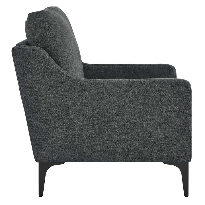 Lancor Upholstered Fabric Armchair Charcoal