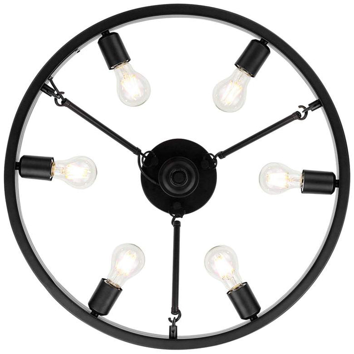 Castile 24" Wide Matte Black 6-Light Ceiling Light