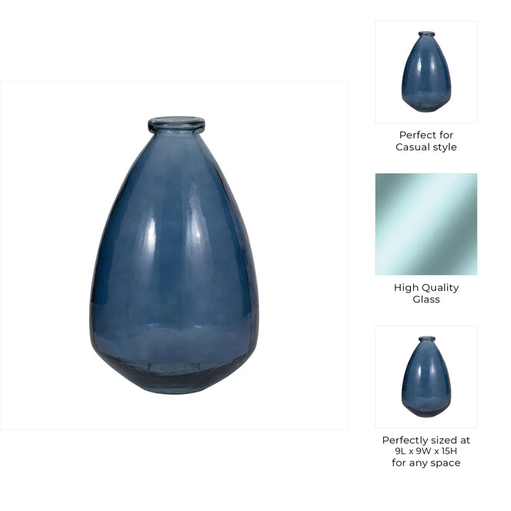 Rounded Glass Vase with Curved Base