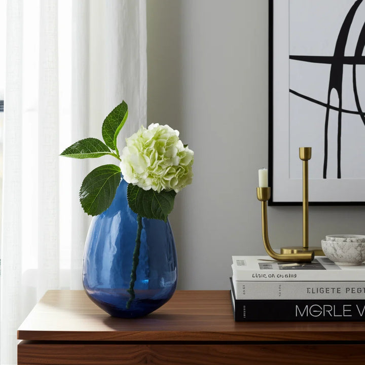 Rounded Glass Vase with Curved Base