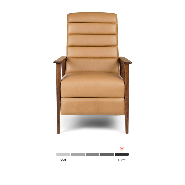 Ellow 28.5" Leather Reclining Lounge Chair - Charme Tan