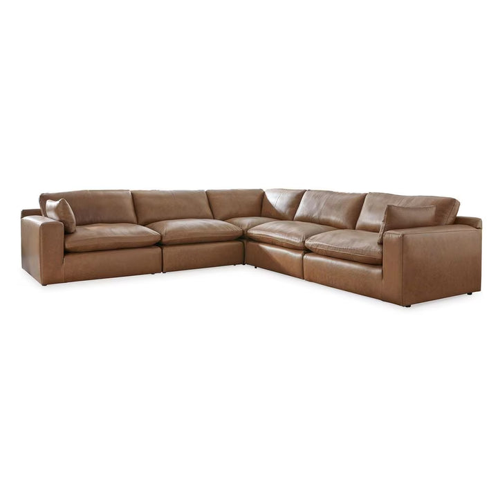 Signature Design by Ashley Emilia 5-Piece L-Shaped Sectional in Caramel