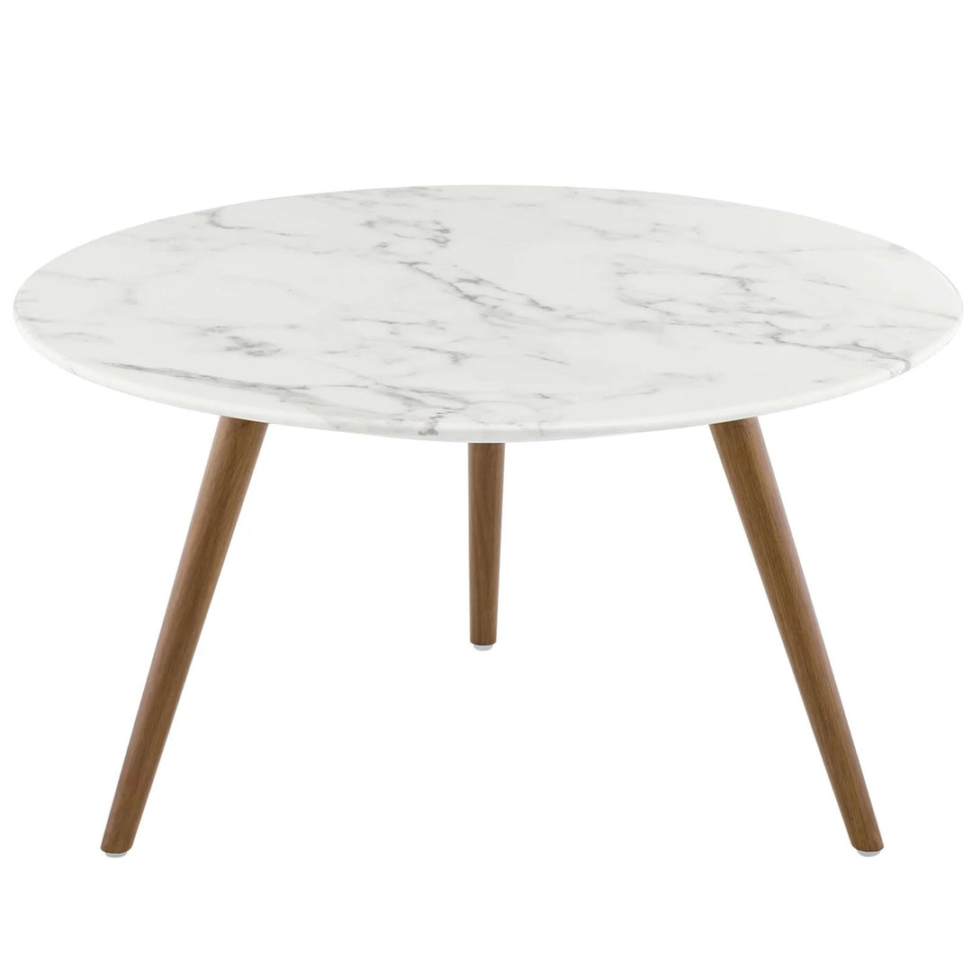 Pila 28" Round Artificial Marble Coffee Table