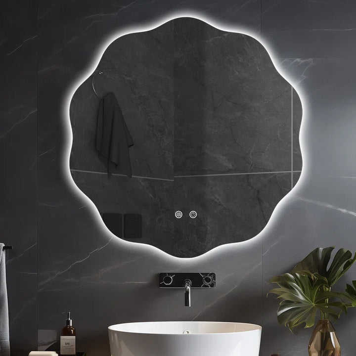 Wavy Lighted LED Mirror Anti Fog Wall Mirror