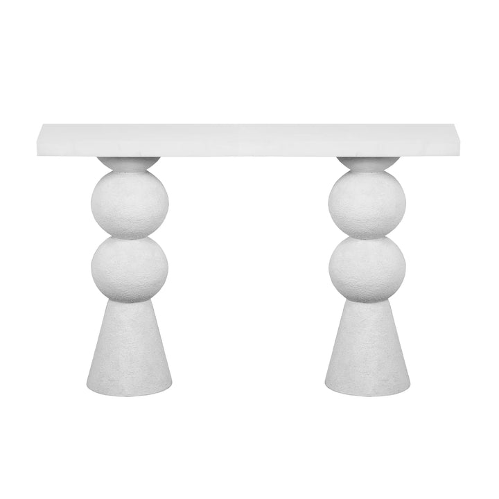 Luri White Resin Console Table