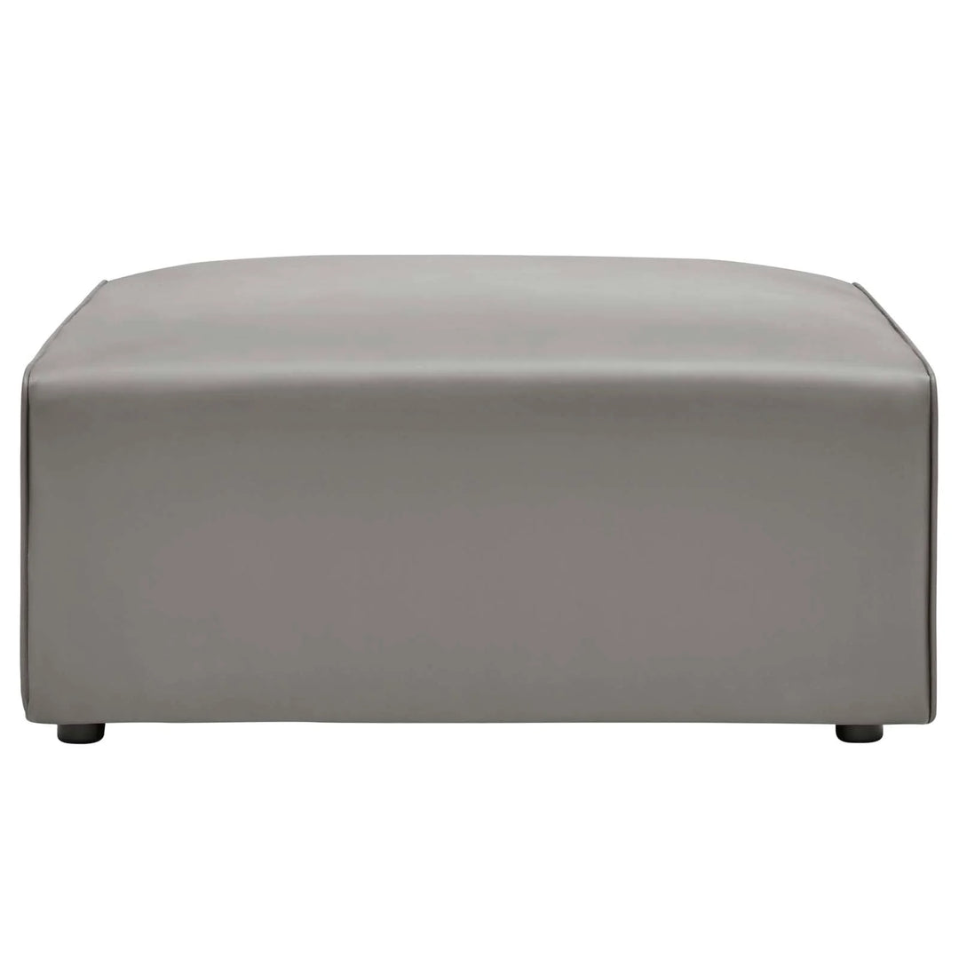 Tinge Vegan Leather Ottoman - Gray