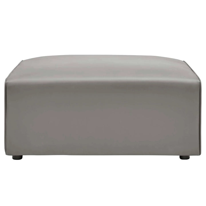 Tinge Vegan Leather Ottoman - Gray