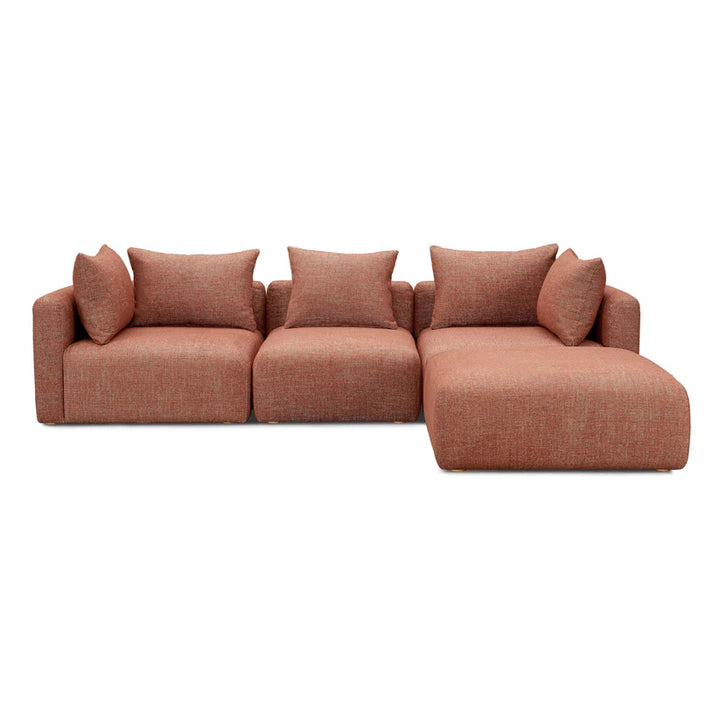 Hangout Sedona Red Textured Fabric 4-Piece Modular Sectional