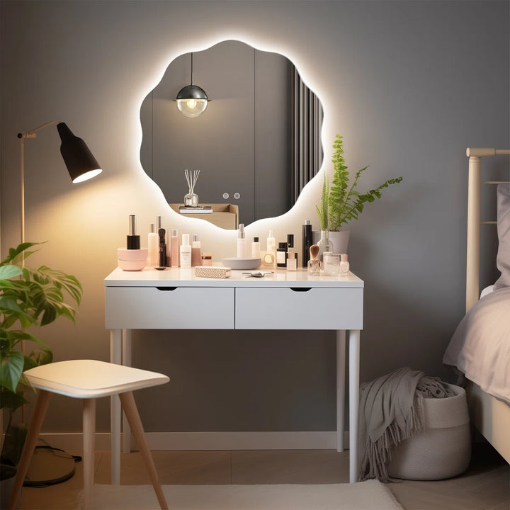 Wavy Lighted LED Mirror Anti Fog Wall Mirror