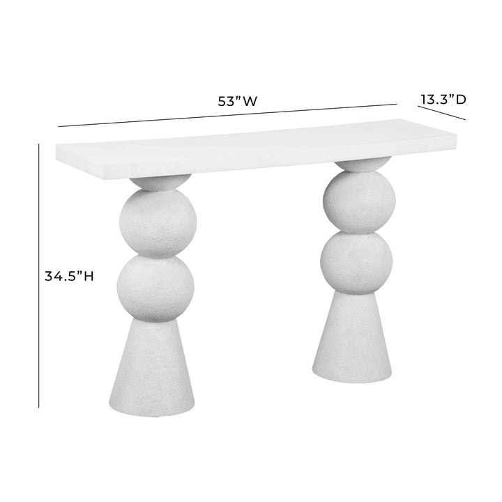 Luri White Resin Console Table