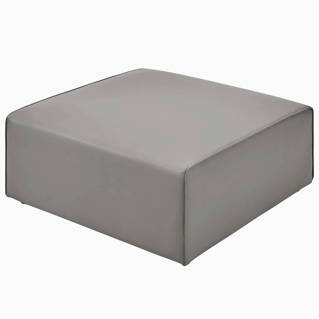 Tinge Vegan Leather Ottoman - Gray