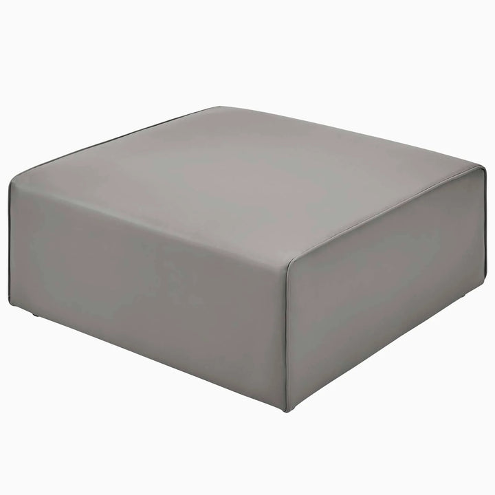 Tinge Vegan Leather Ottoman - Gray