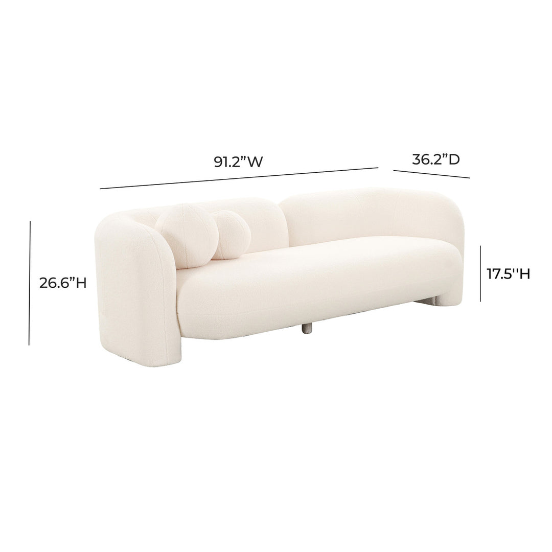 Melina Creme Faux Fur Sofa