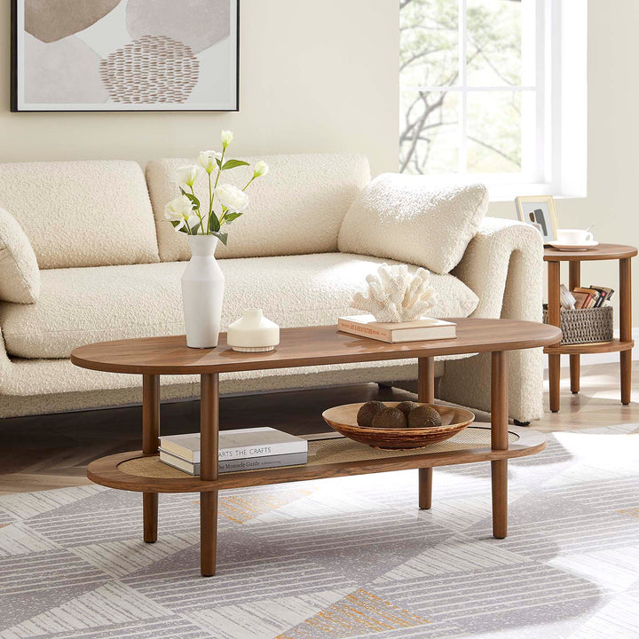 Ruso Oval Coffee Table Walnut