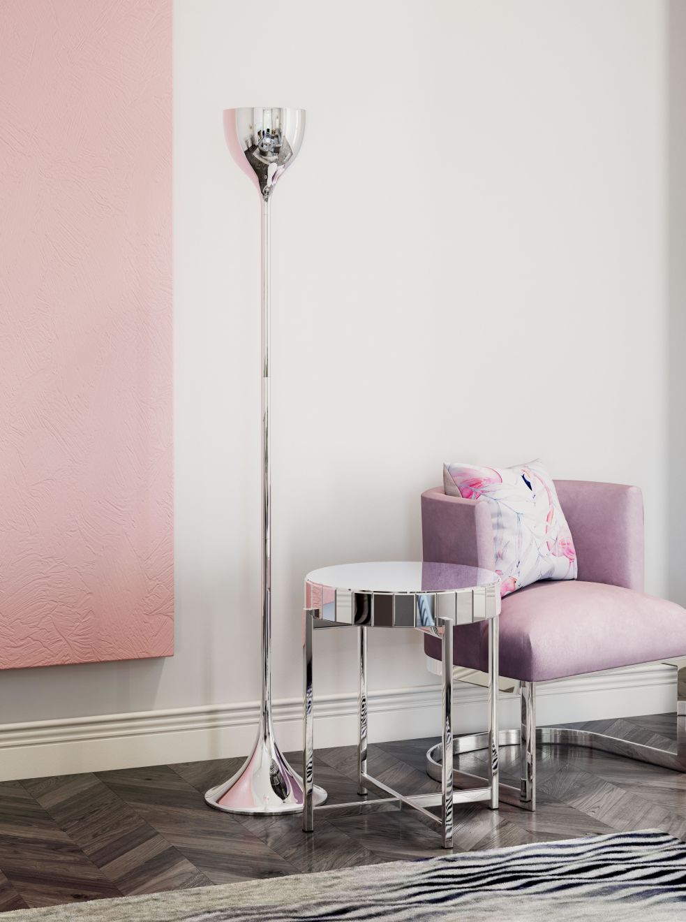 Trina Chrome Floor Lamp