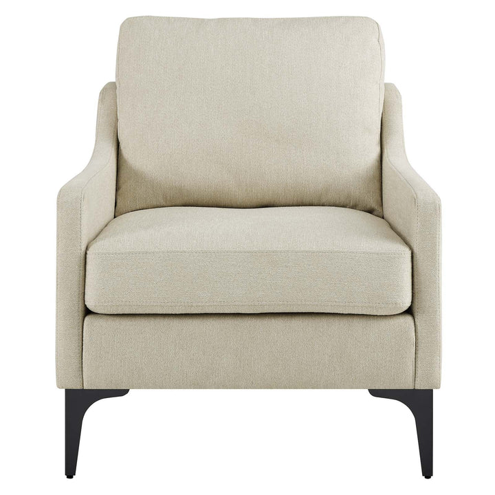 Lancor Upholstered Fabric Armchair Beige