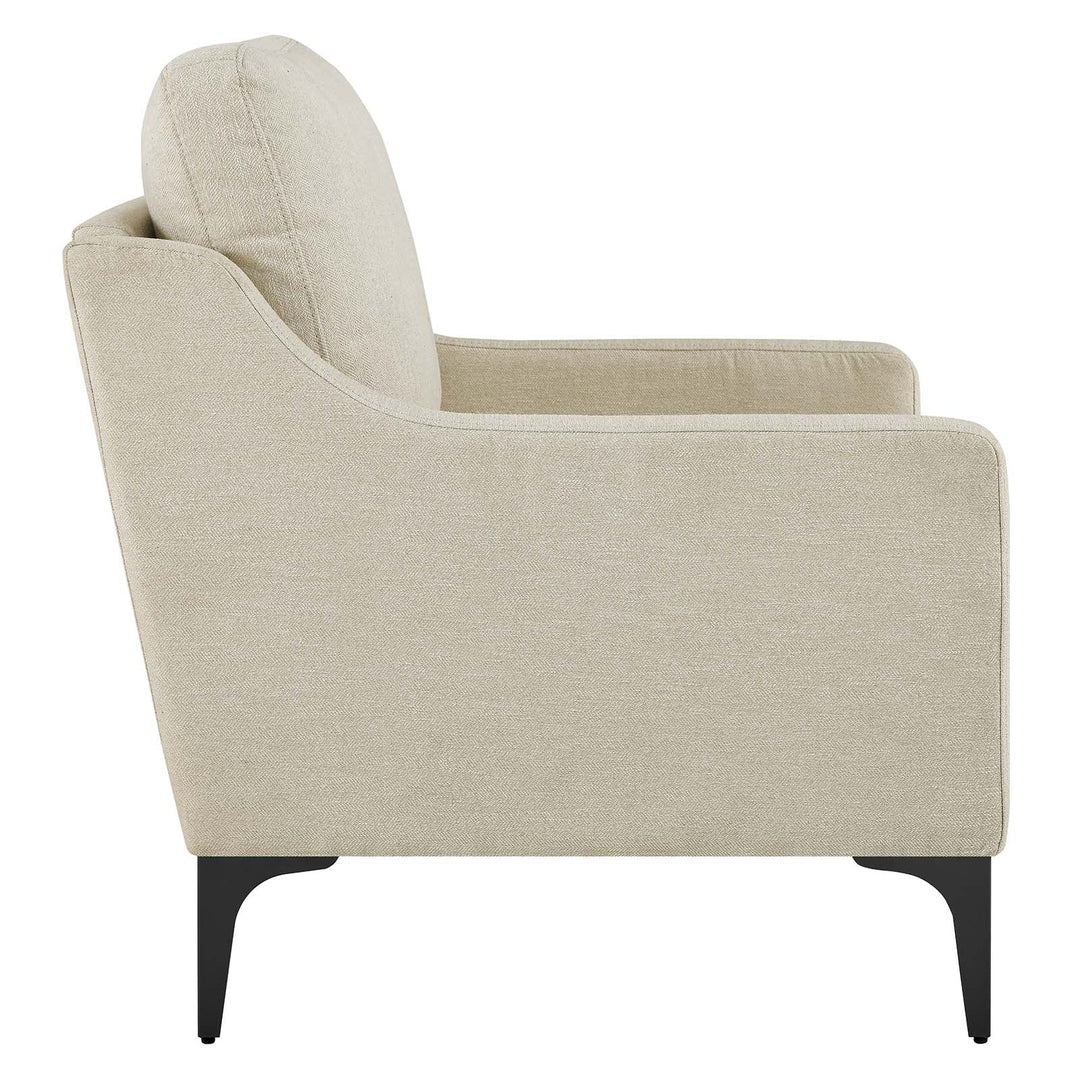Lancor Upholstered Fabric Armchair Beige
