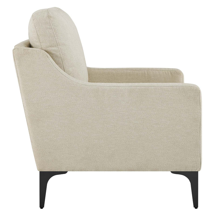 Lancor Upholstered Fabric Armchair Beige