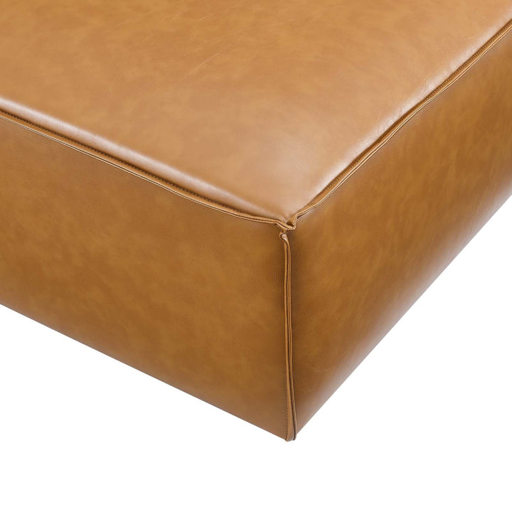 Tressor Vegan Leather Ottoman - Tan