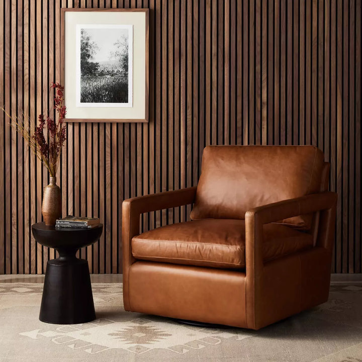Olson Luxe Swivel Leather Chair