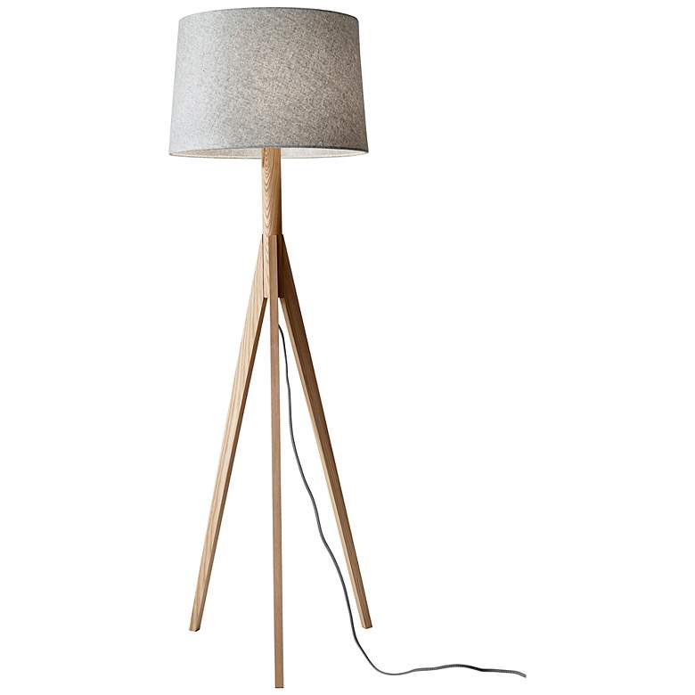 Eden Natural Ash Wood Tripod Floor Lamp