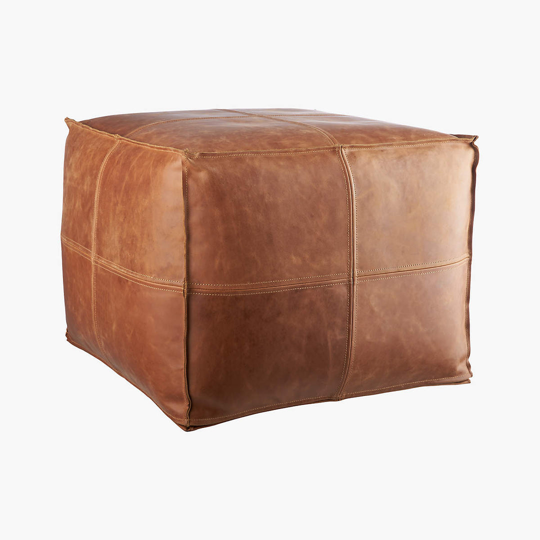 Leather Pouf