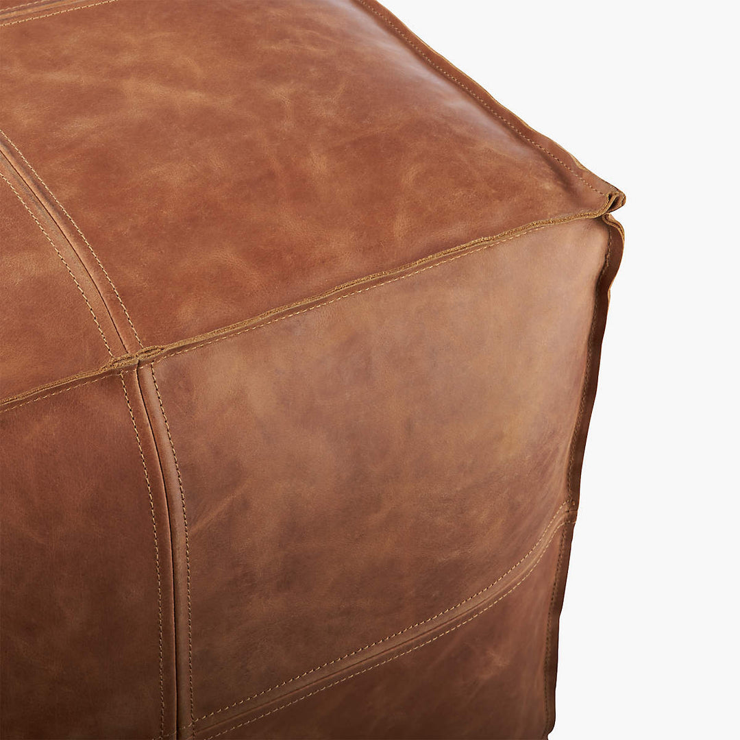 Leather Pouf