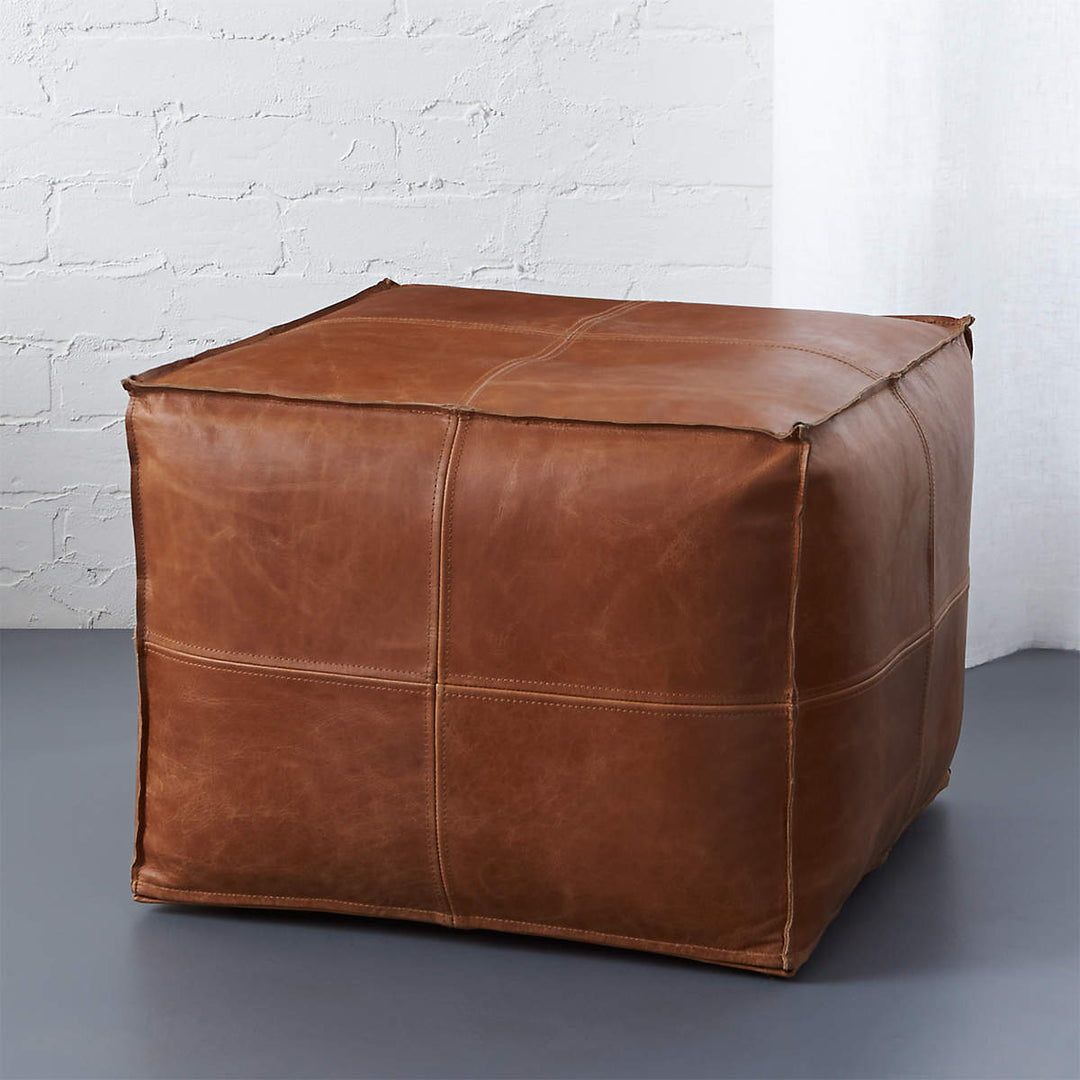 Leather Pouf