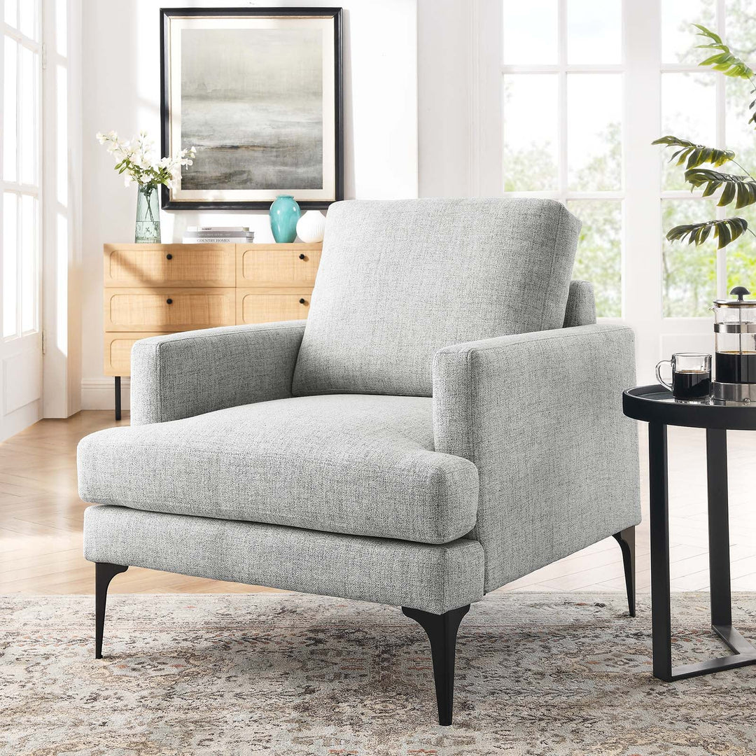 Moreva Upholstered Fabric Armchair Light Gray
