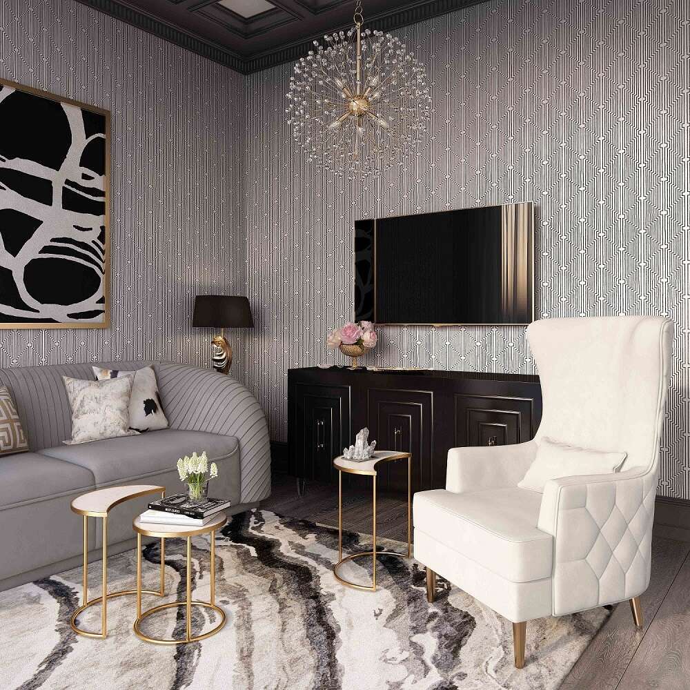Aline Cream Tall Tufted Back Chair
