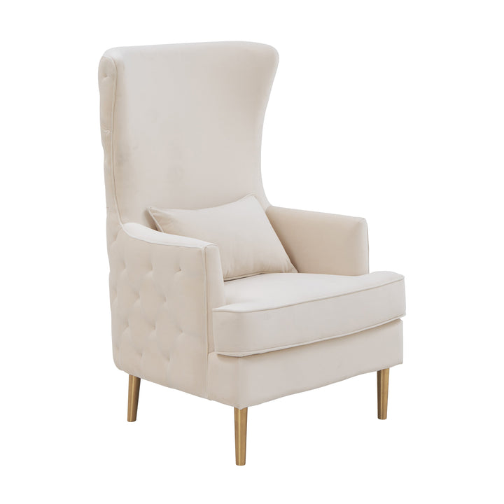 Aline Cream Tall Tufted Back Chair