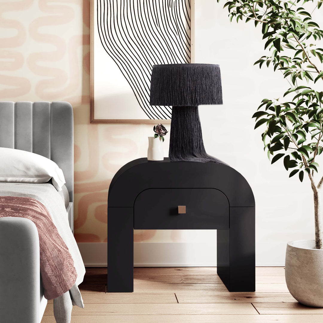 Bump Black Nightstand