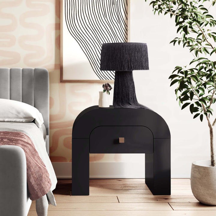Bump Black Nightstand