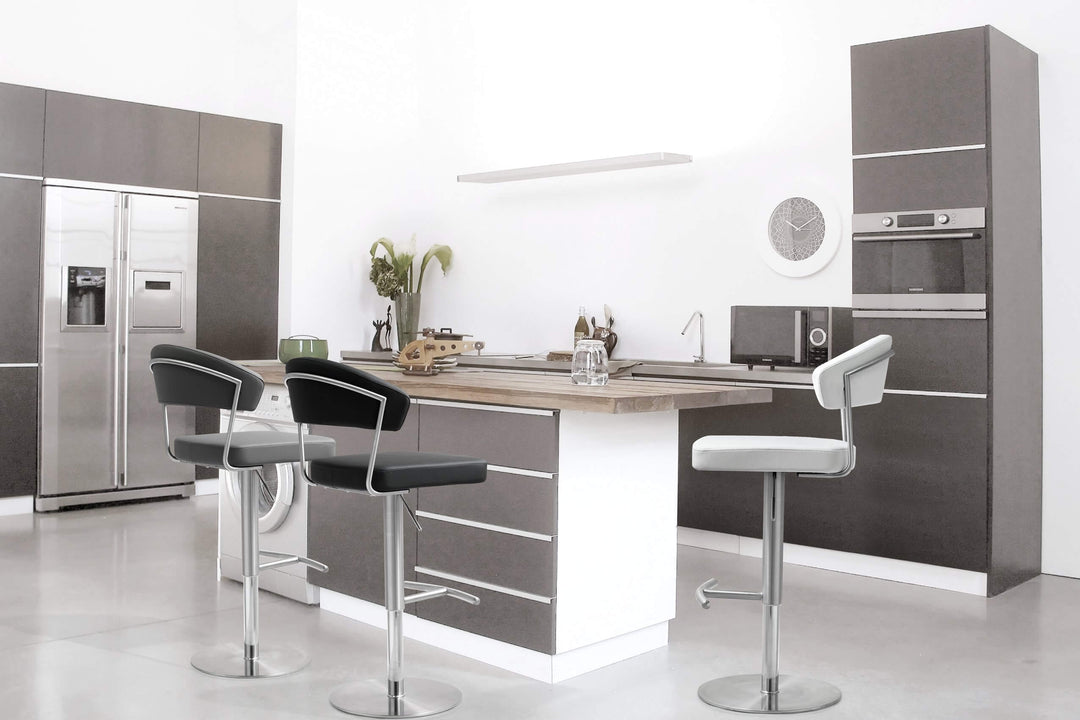 Luna Black Steel Adjustable Barstool