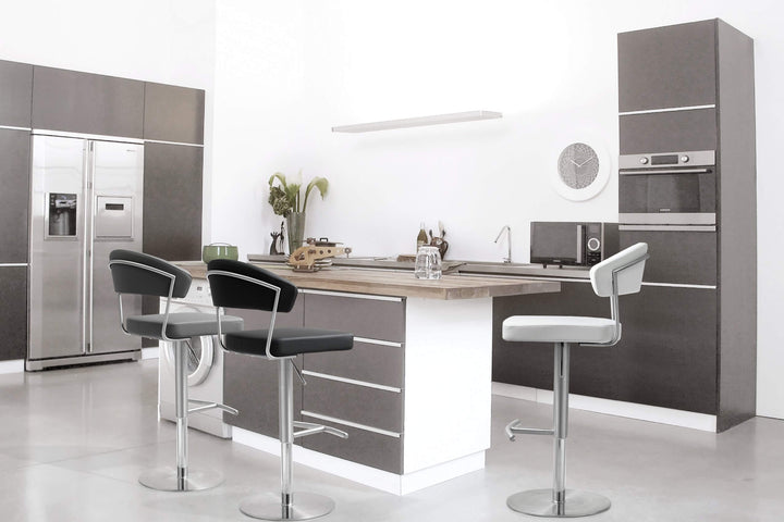 Luna Black Steel Adjustable Barstool