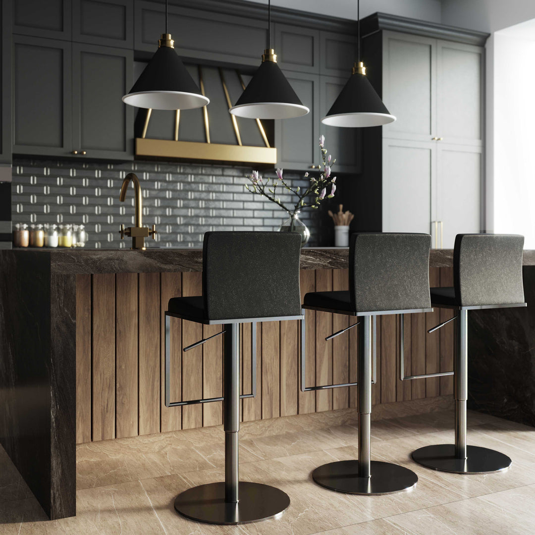 nova black on black steel barstool