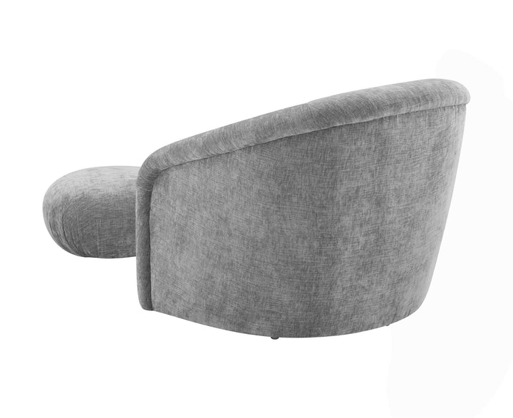 Tuscan Grey Velvet Chair Ottoman Set