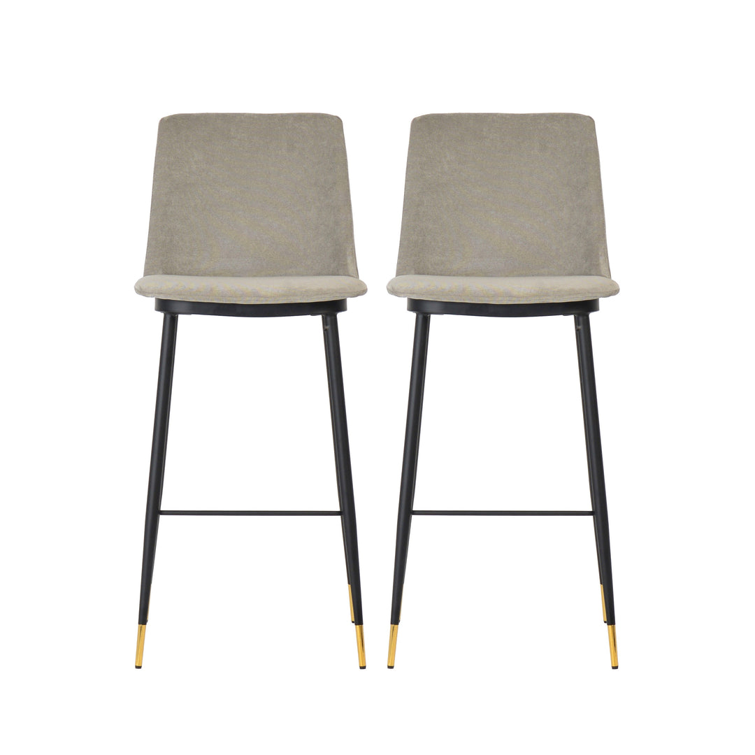 Alexa Grey Velvet Counter Stool - Set of 2
