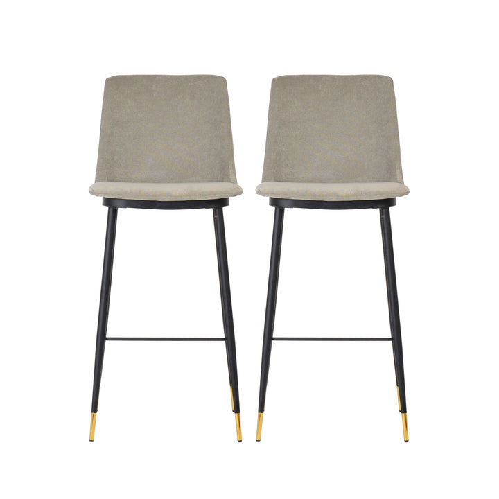 Alexa Grey Velvet Counter Stool - Set of 2