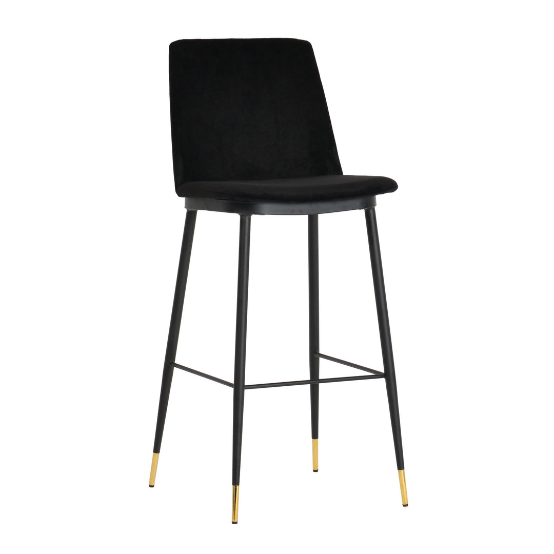 Alexa Black Velvet Counter Stool - Set of 2