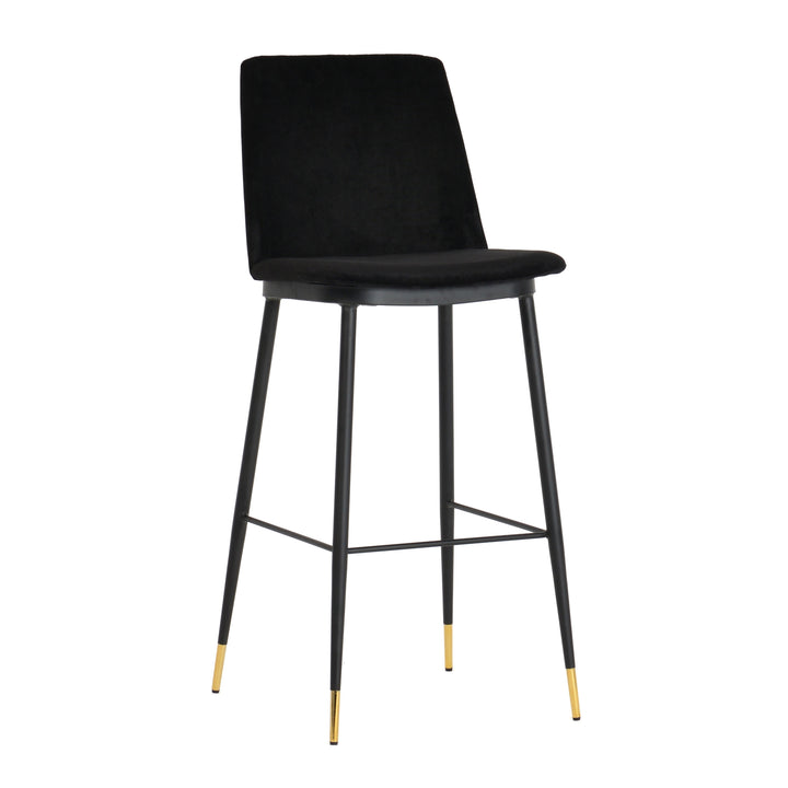 Alexa Black Velvet Counter Stool - Set of 2