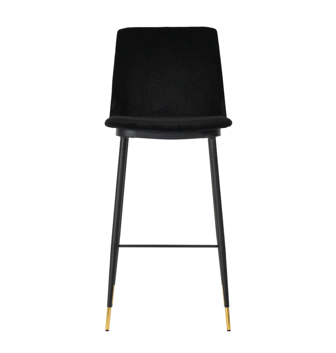 Alexa Black Velvet Counter Stool - Set of 2