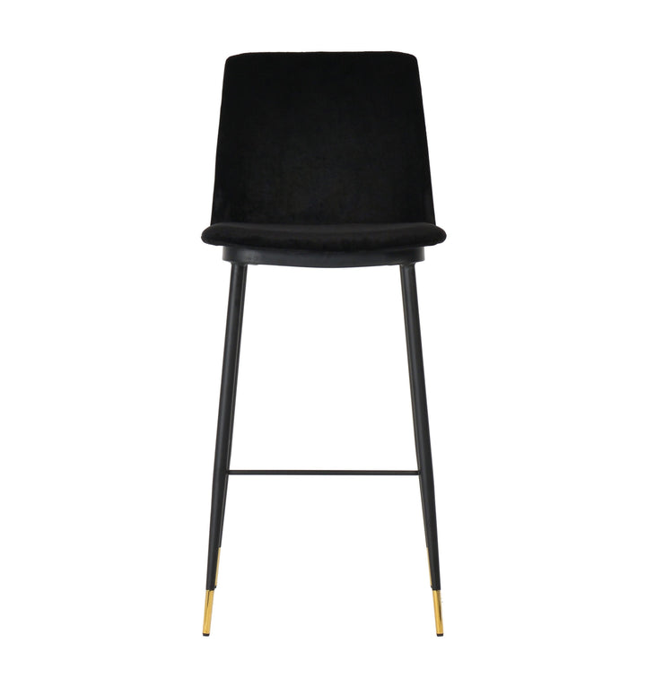Alexa Black Velvet Counter Stool - Set of 2